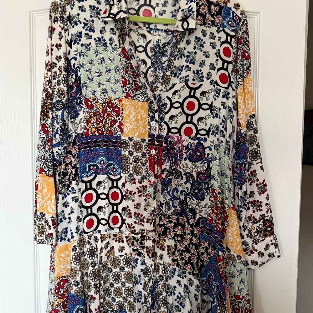 For The Republic Multicolor Patchwork Long Sleeve… - image 1